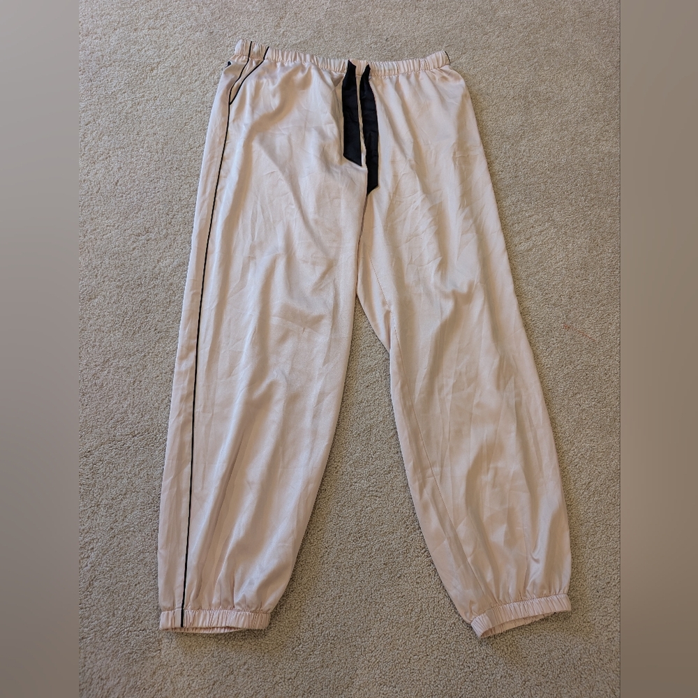 Victoria's Secret Cream Joggers with Black Accents
